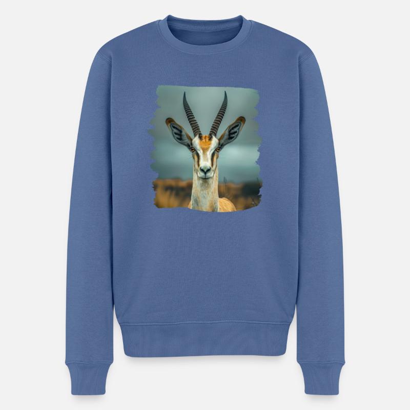 Antilope antilope antilope ouverte - Pull Premium bio Homme - bleu pigeon