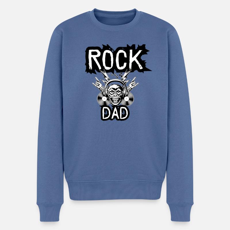 Rock Papa - Männer Premium Bio Pullover - Taubenblau