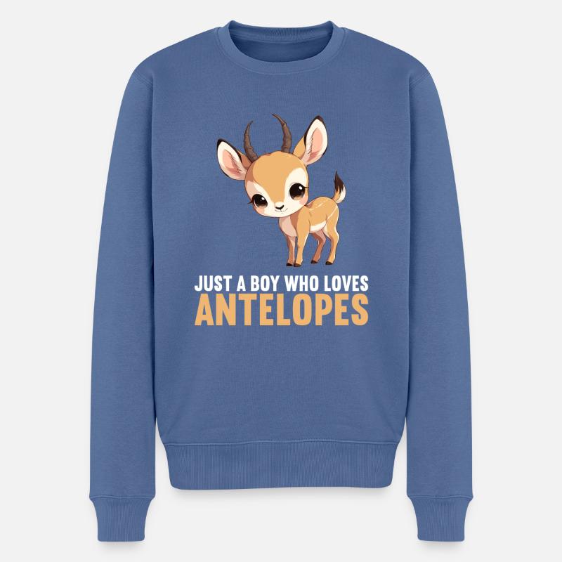 Antelope Antilopen Antilope - Männer Premium Bio Pullover - Taubenblau