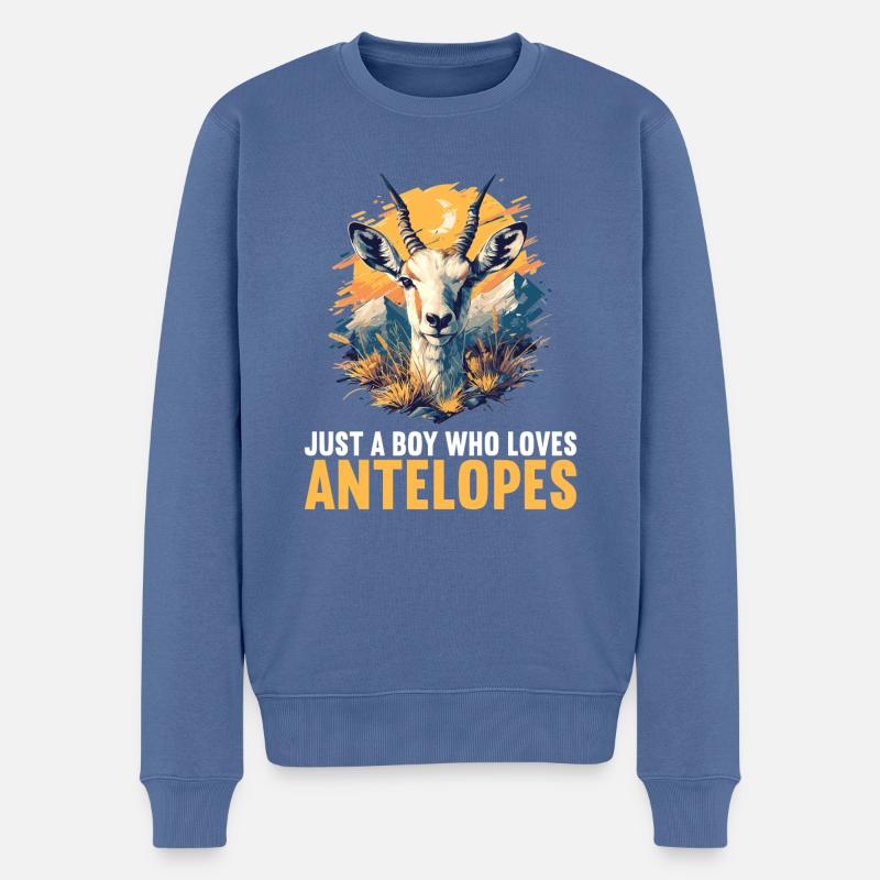 Antelope Antilopen Antilope - Männer Premium Bio Pullover - Taubenblau