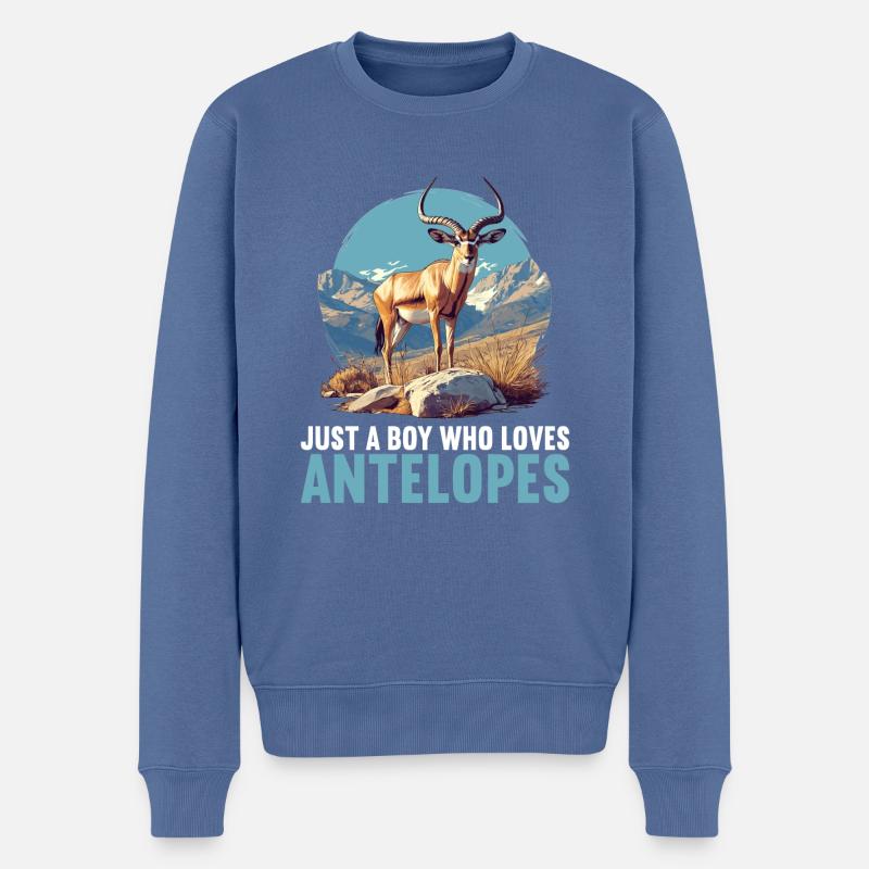 Antilope antilope antilope ouverte - Pull Premium bio Homme - bleu pigeon