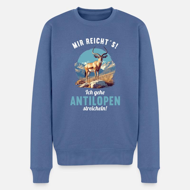 Antilope antilope antilope ouverte - Pull Premium bio Homme - bleu pigeon