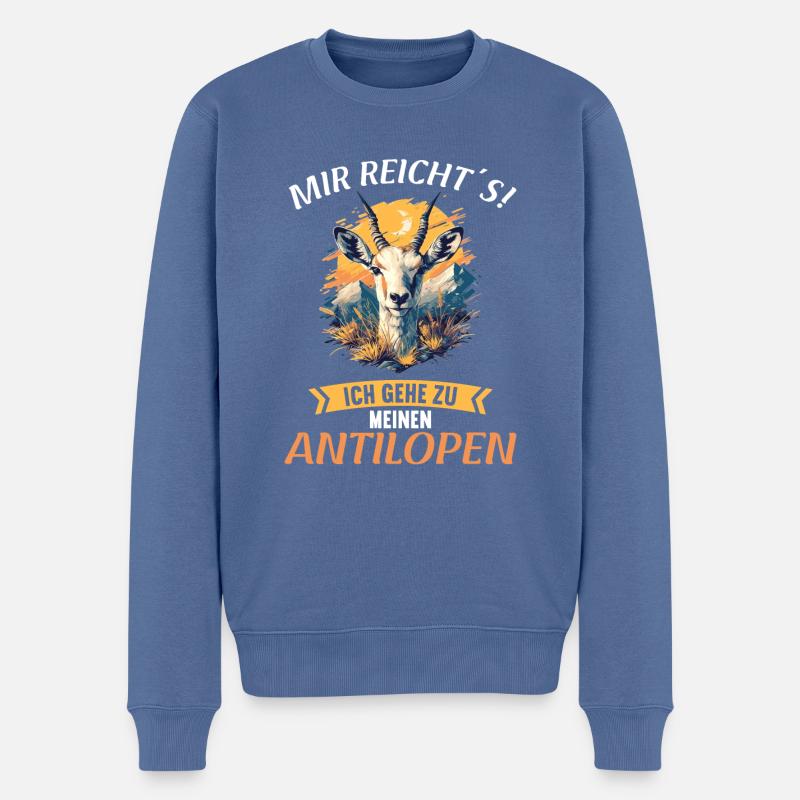 Antilope antilope antilope ouverte - Pull Premium bio Homme - bleu pigeon
