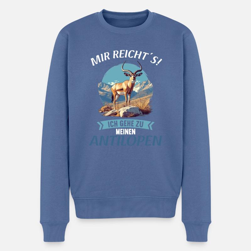 Antelope Antilopen Antilope - Männer Premium Bio Pullover - Taubenblau