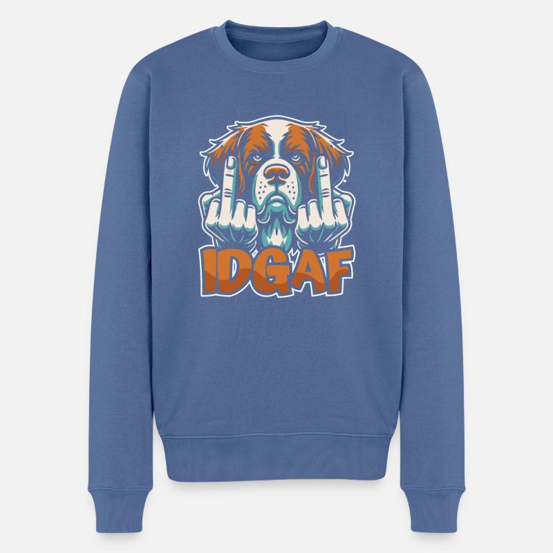 Saint Bernard Idgaf - Pull Premium bio Homme - bleu pigeon