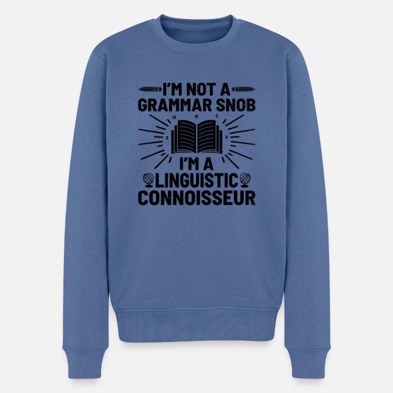 Fremdsprachenlehrer Schule Sprachlehrer - Männer Premium Bio Pullover - Taubenblau