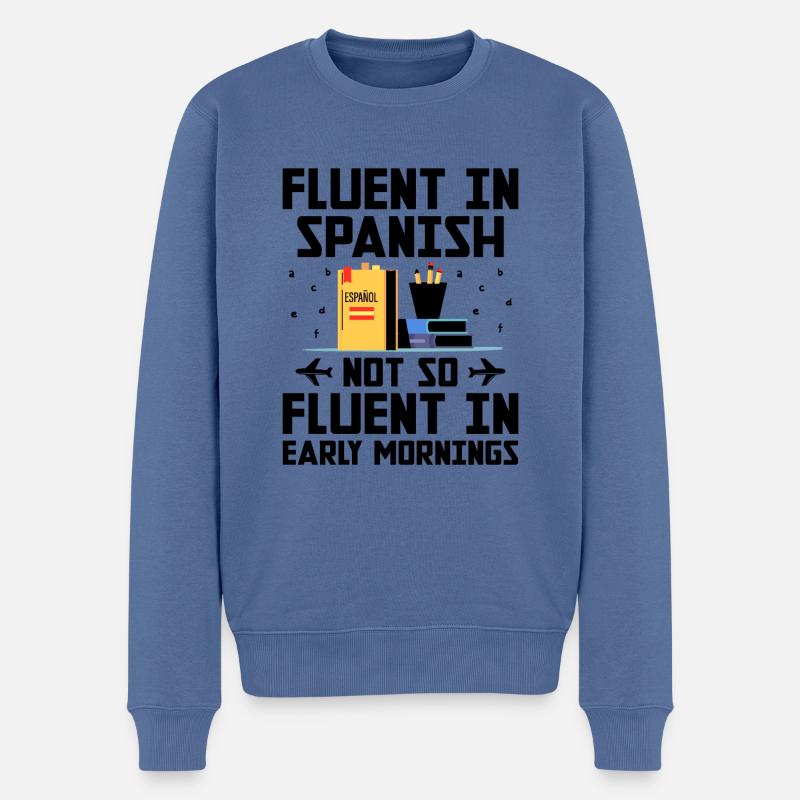 Fremdsprachenlehrer Schule Sprachlehrer - Männer Premium Bio Pullover - Taubenblau