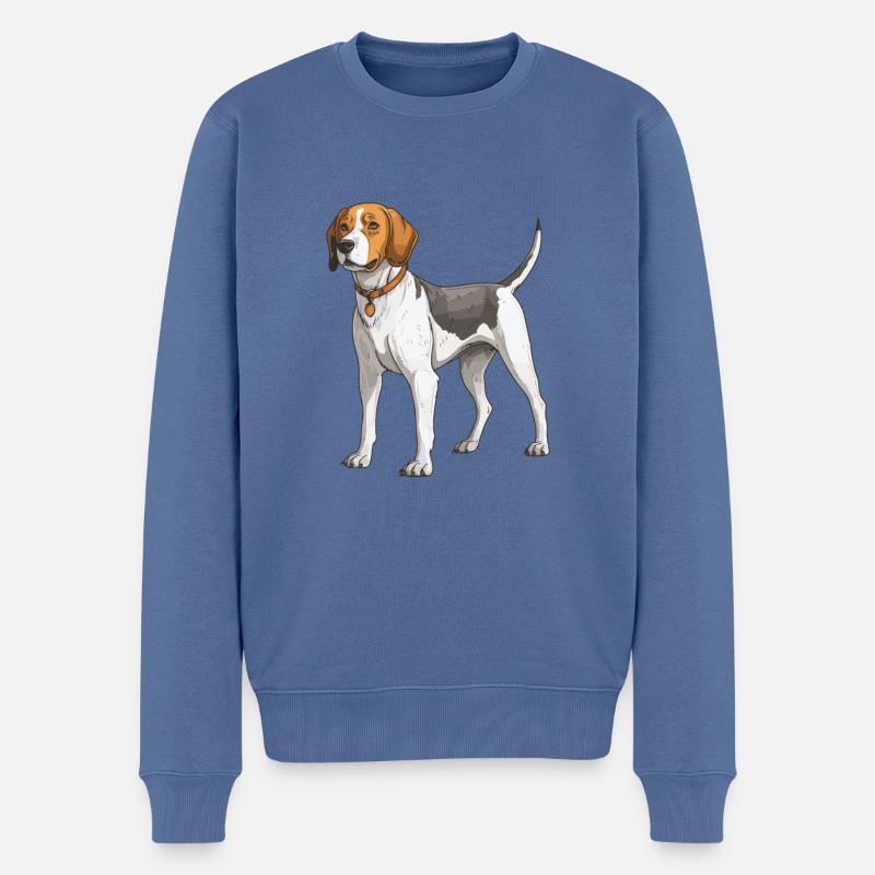 Beagle Hund Tier - Männer Premium Bio Pullover - Taubenblau