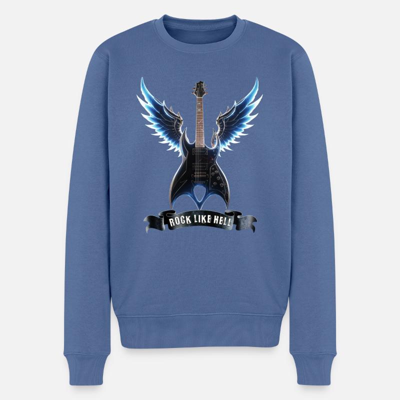 Rock Guitar 2024 01 - Männer Premium Bio Pullover - Taubenblau