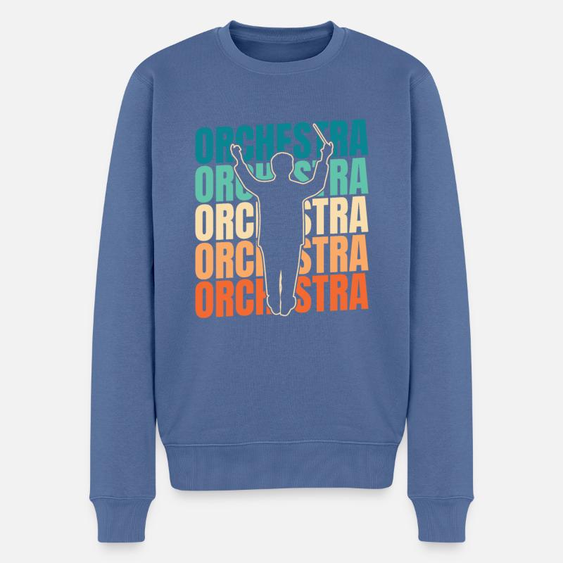 Orchester - Männer Premium Bio Pullover - Taubenblau