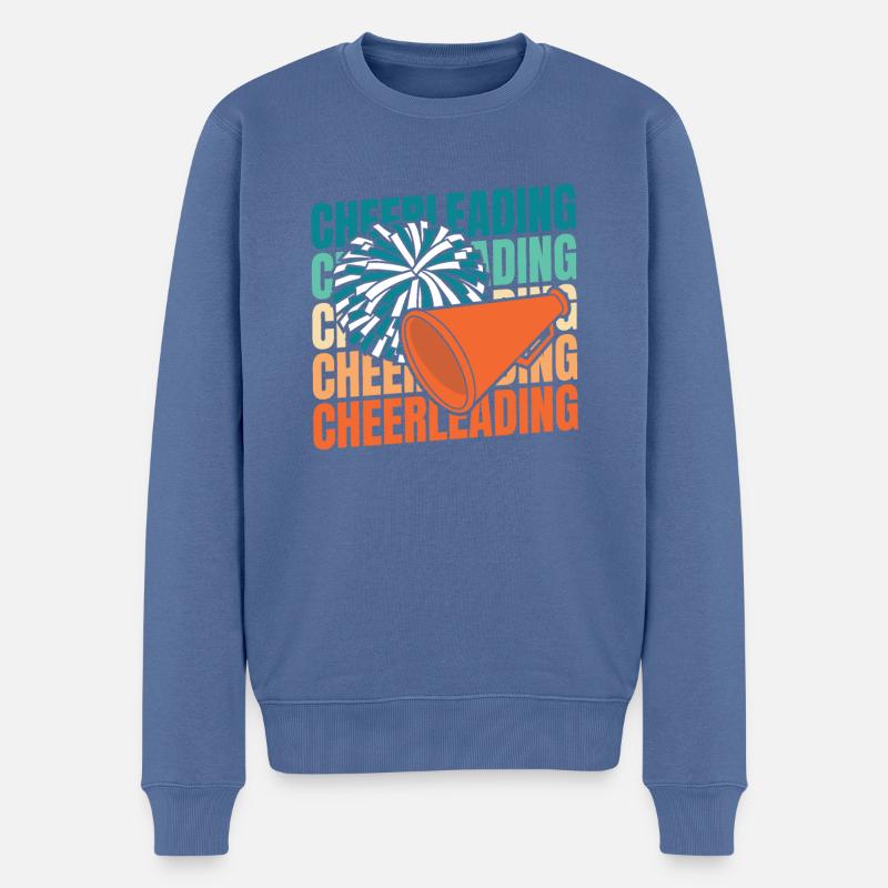Cheerleader Cheerleading - Männer Premium Bio Pullover - Taubenblau