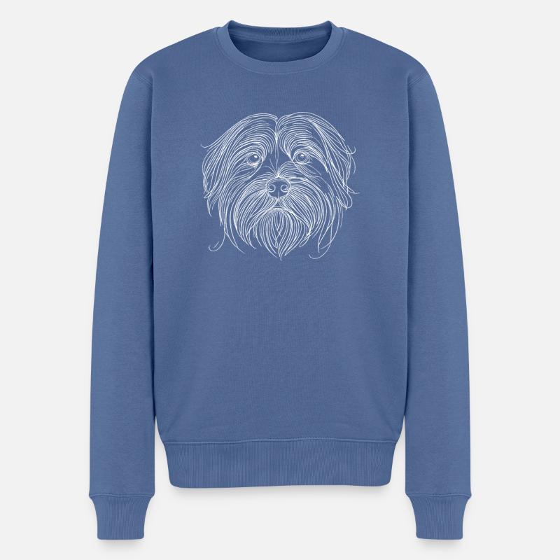 Line Art Tibetan Terrier Terriers - Männer Premium Bio Pullover - Taubenblau