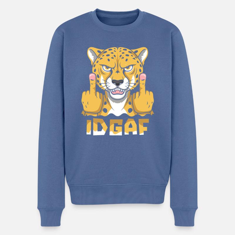 Guépard Idgaf - Pull Premium bio Homme - bleu pigeon