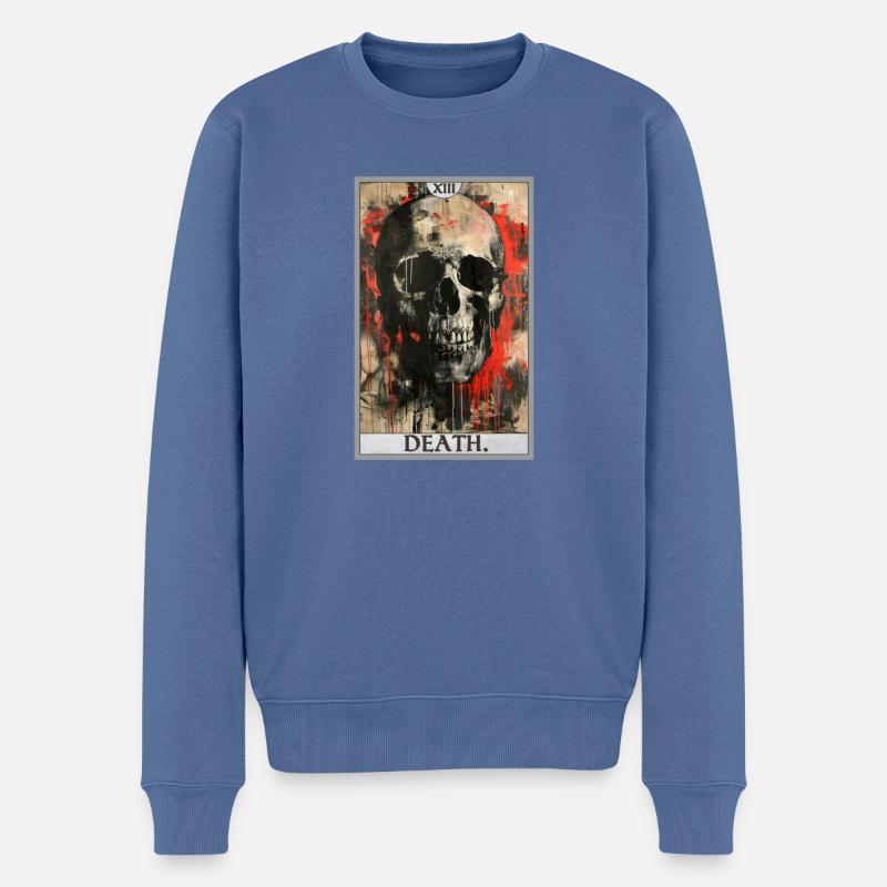 Tarotkarten Tarotkarte Death Tod - Männer Premium Bio Pullover - Taubenblau