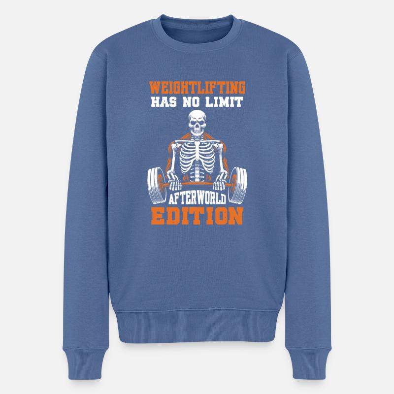 Gewichtheben Gewichtheber Skelett - Männer Premium Bio Pullover - Taubenblau