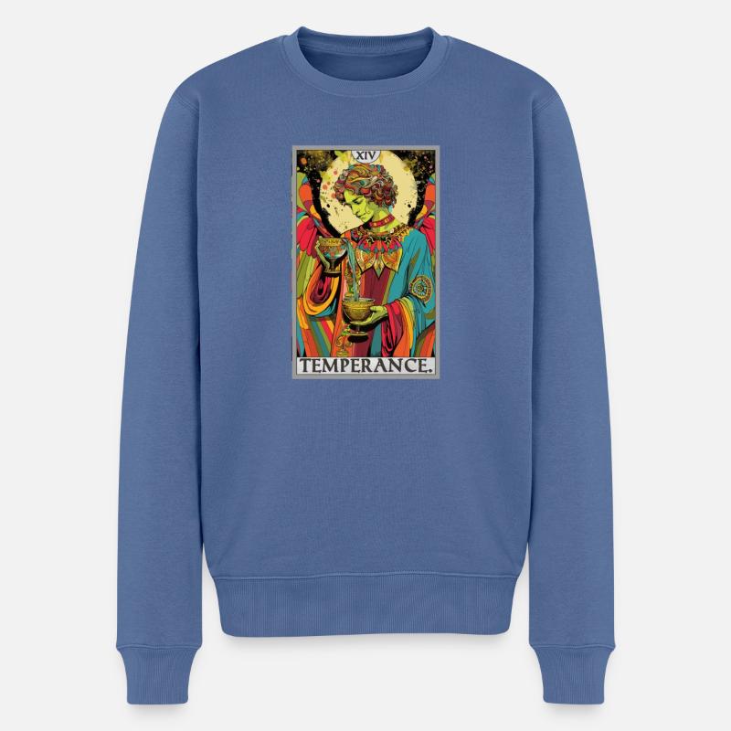 Tarotkarten Tarotkarte Temperance Mäßigkeit - Männer Premium Bio Pullover - Taubenblau
