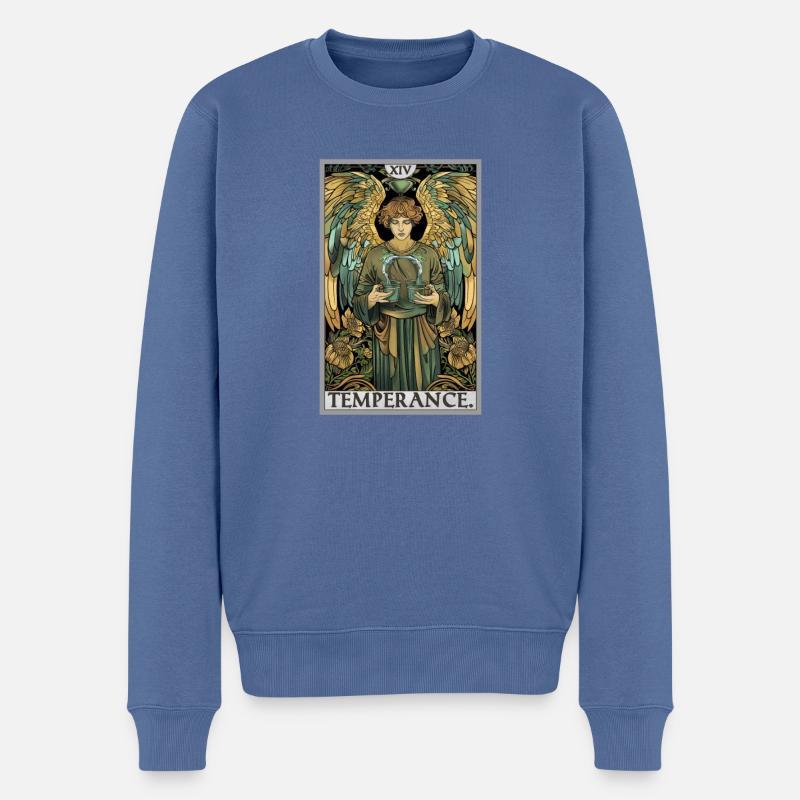 Tarotkarten Tarotkarte Temperance Mäßigkeit - Männer Premium Bio Pullover - Taubenblau