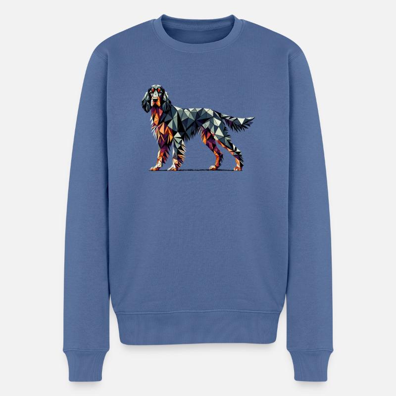 Art géométrique Gordon Setter Setters - Pull Premium bio Homme - bleu pigeon