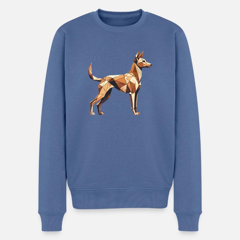 Art géométrique Pharaon Hound - Pull Premium bio Homme - bleu pigeon