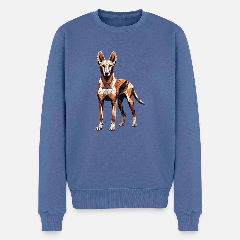 Art géométrique Pharaon Hound - Pull Premium bio Homme - bleu pigeon