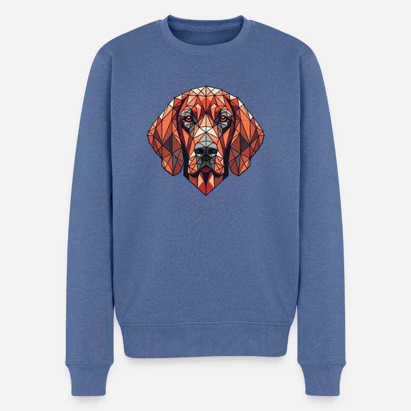 Geometrische Kunst Redbone Coonhound - Männer Premium Bio Pullover - Taubenblau