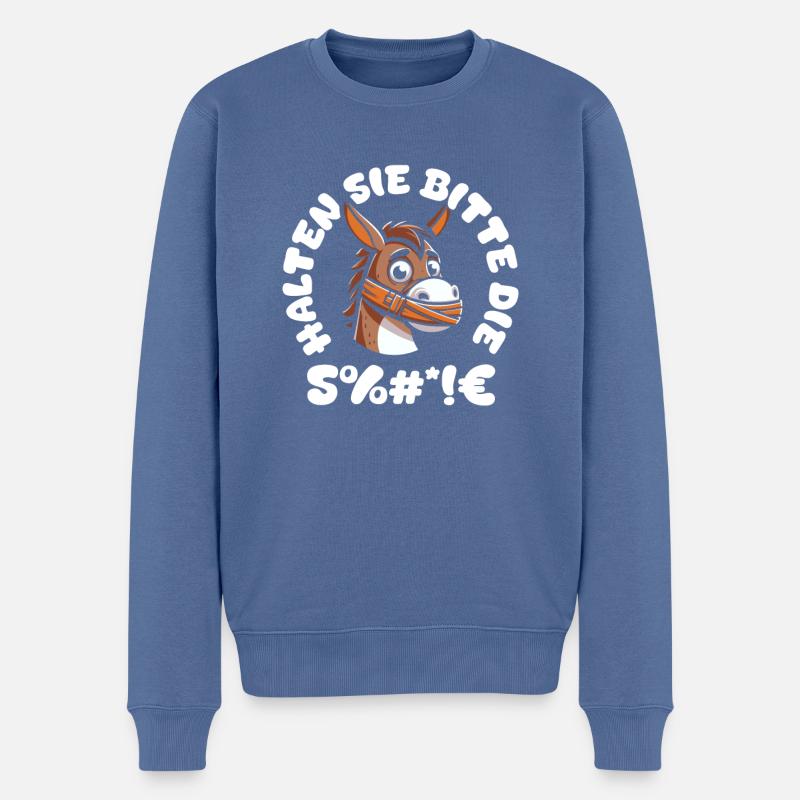 Muli Esel Halten Sie Bitte Die Fresse - Männer Premium Bio Pullover - Taubenblau