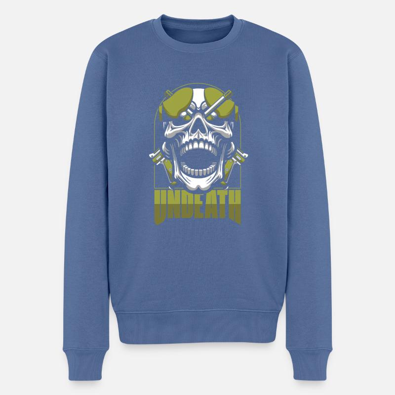 Paintball Schädel Undeath - Männer Premium Bio Pullover - Taubenblau