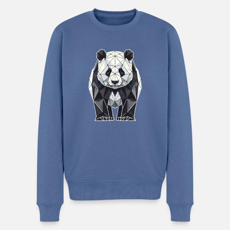 Art Géométrique Panda Ours Pandas - Pull Premium bio Homme - bleu pigeon