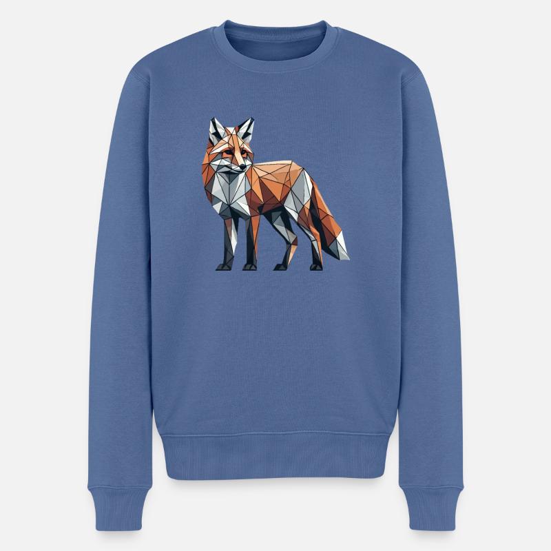 Art Géométrique Renards Renards - Pull Premium bio Homme - bleu pigeon