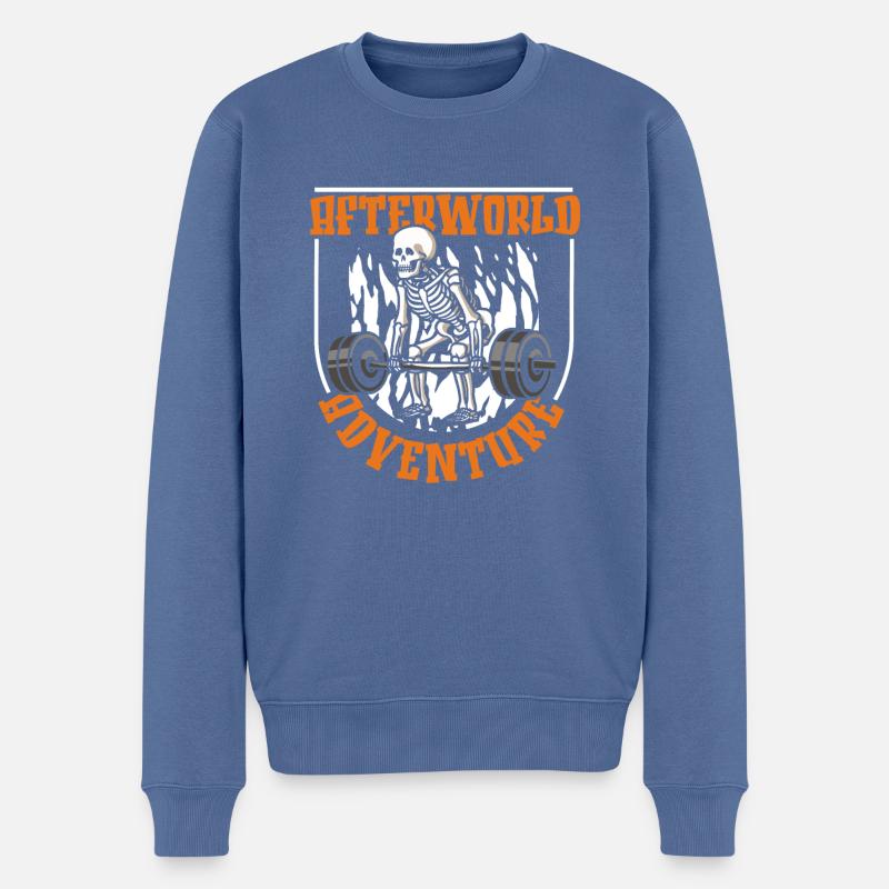 Haltérophilie Haltérophilie Squelette - Pull Premium bio Homme - bleu pigeon