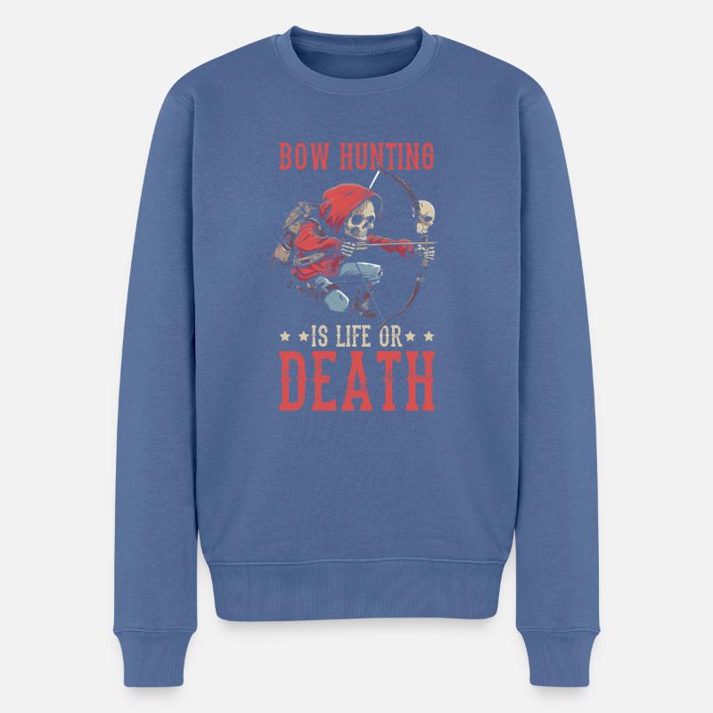 Bogenjagd Bogenjäger Skelett - Männer Premium Bio Pullover - Taubenblau