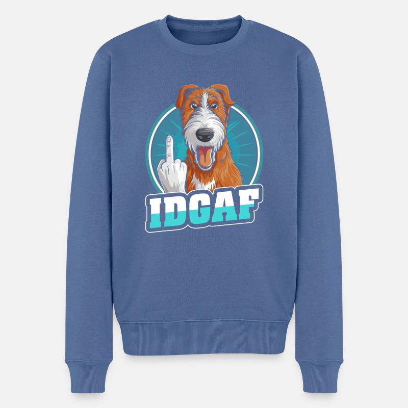 Irish Wolfhound Idgaf - Pull Premium bio Homme - bleu pigeon