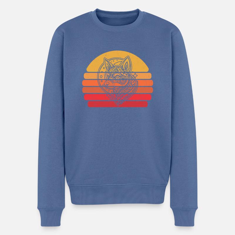 Australian Cattledog Phases de lune - Pull Premium bio Homme - bleu pigeon