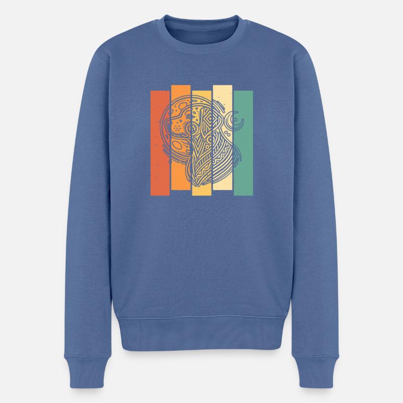 Phases de lune dalmates - Pull Premium bio Homme - bleu pigeon