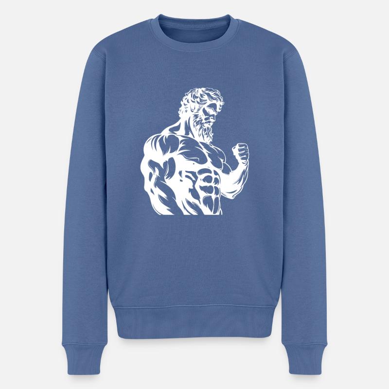 Griechischer Spartaner - Männer Premium Bio Pullover - Taubenblau