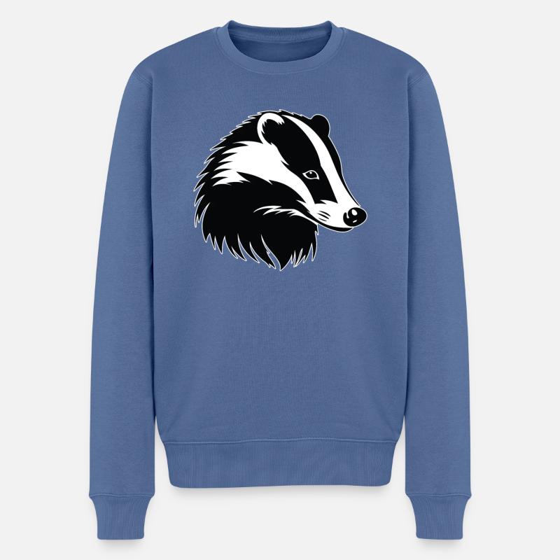 Badger Dachse Dachs - Männer Premium Bio Pullover - Taubenblau