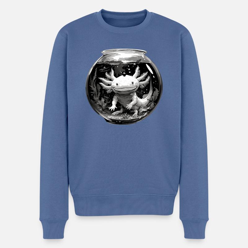 Axolotl - Pull Premium bio Homme - bleu pigeon