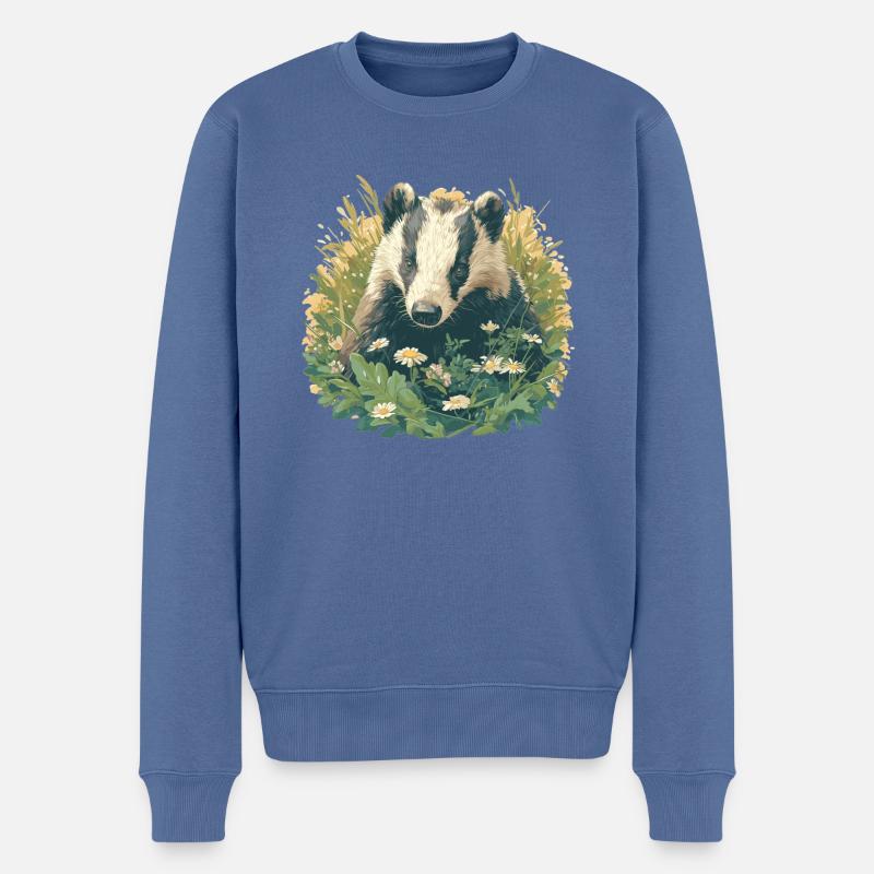 Blaireau Dachse Dachs - Pull Premium bio Homme - bleu pigeon