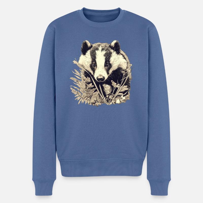 Badger Dachse Dachs - Männer Premium Bio Pullover - Taubenblau