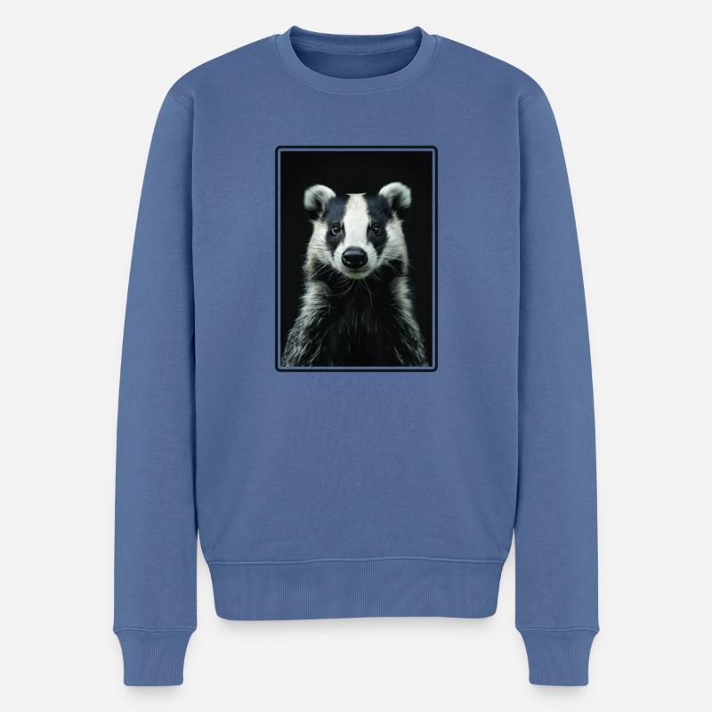 Badger Dachse Dachs - Männer Premium Bio Pullover - Taubenblau