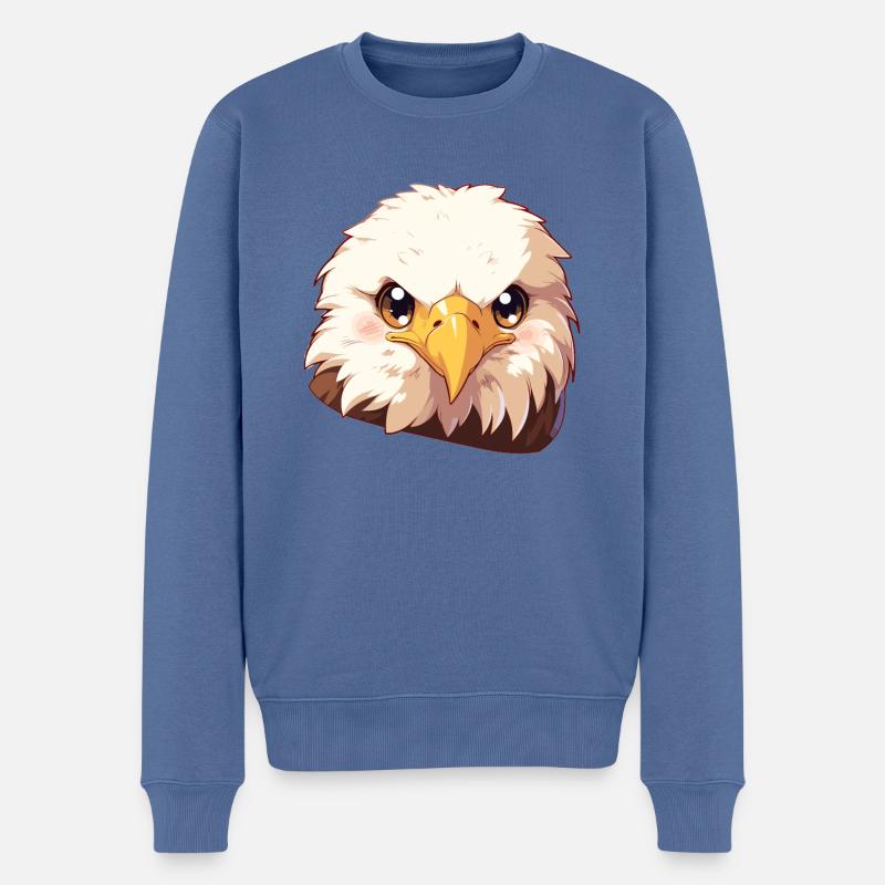 Bald Eagle Weißkopfseeadler - Männer Premium Bio Pullover - Taubenblau
