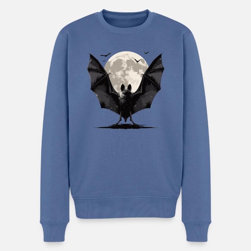 Bat Fledermäuse Fledermaus - Männer Premium Bio Pullover - Taubenblau