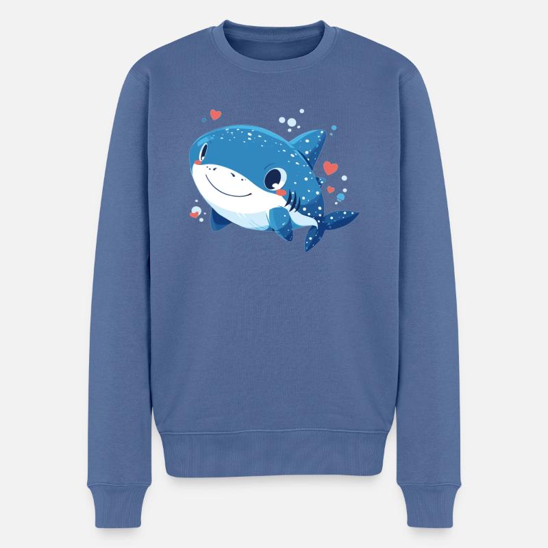 requin-baleine Requin-baleine requin-baleine - Pull Premium bio Homme - bleu pigeon