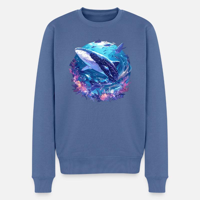 requin-baleine Requin-baleine requin-baleine - Pull Premium bio Homme - bleu pigeon