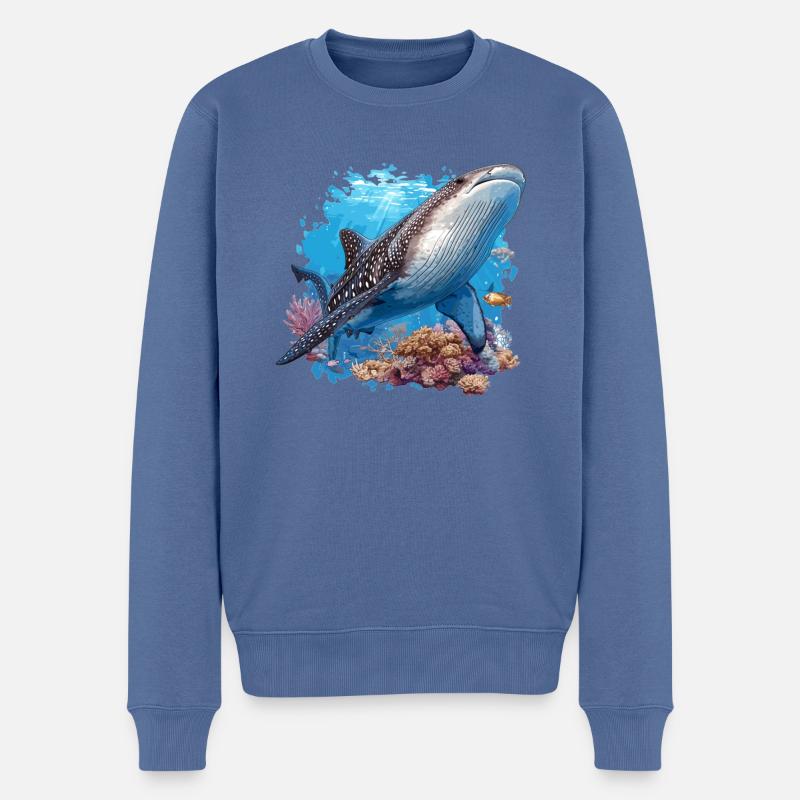 requin-baleine Requin-baleine requin-baleine - Pull Premium bio Homme - bleu pigeon