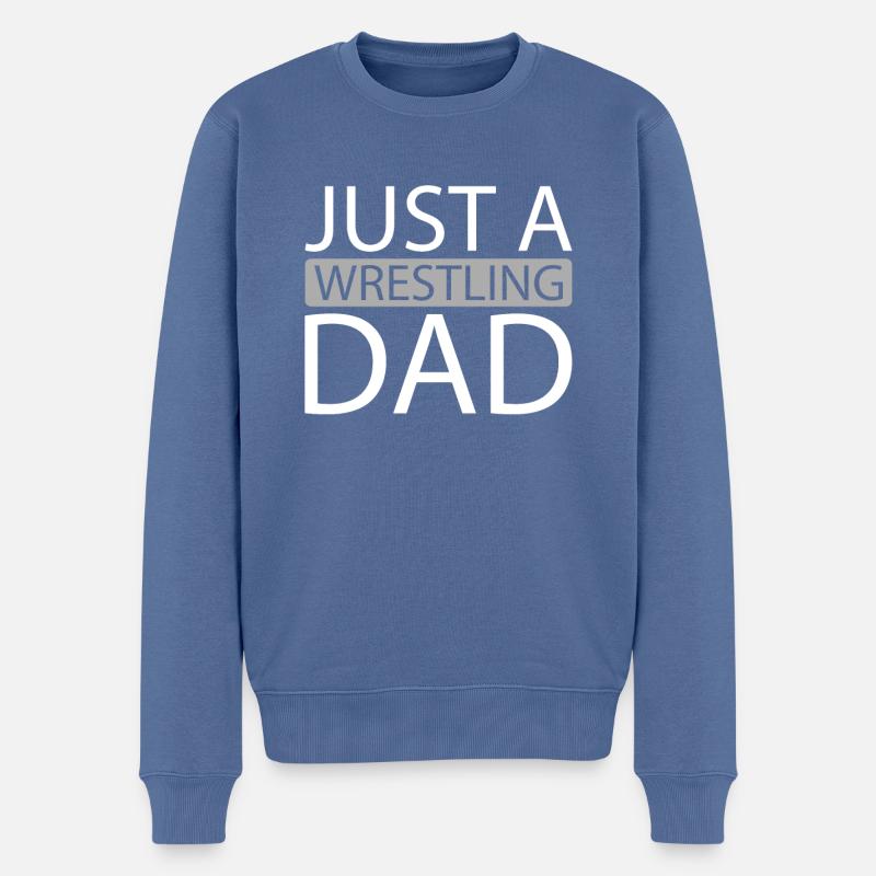 Lutteur Juste un papa lutteur - Pull Premium bio Homme - bleu pigeon