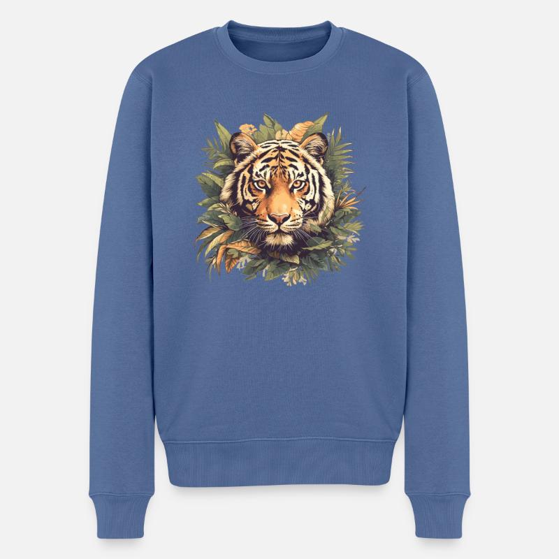 Tigre du Bengale Roi Tigre - Pull Premium bio Homme - bleu pigeon