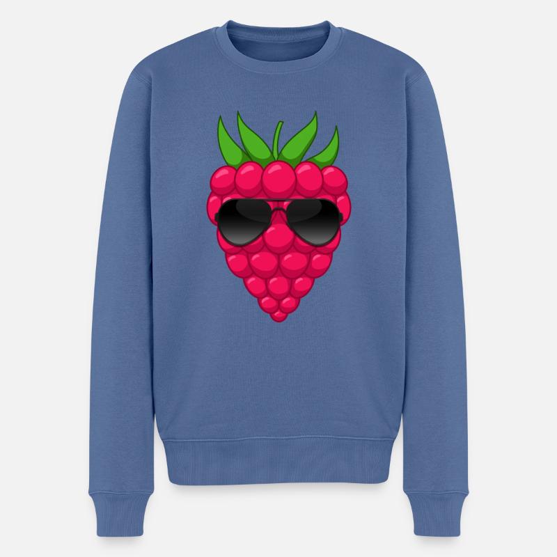 Framboise Fruit Vitamines Framboise fraîche - Pull Premium bio Homme - bleu pigeon