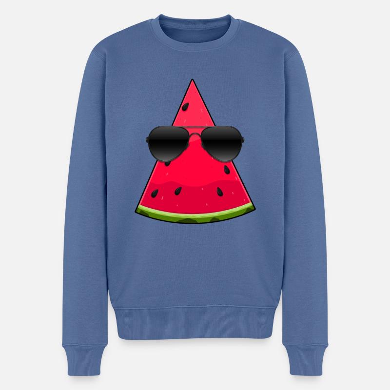 Melon Fruit Vitamines Cool Pastèque - Pull Premium bio Homme - bleu pigeon