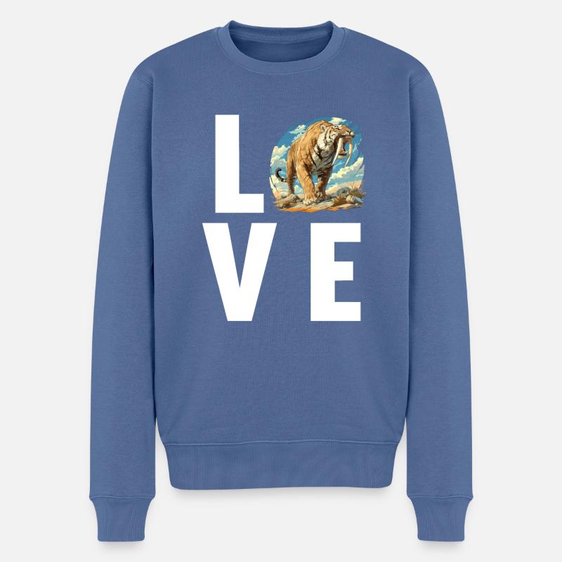 Saber-Toothed Tiger Säbelzahntiger - Männer Premium Bio Pullover - Taubenblau